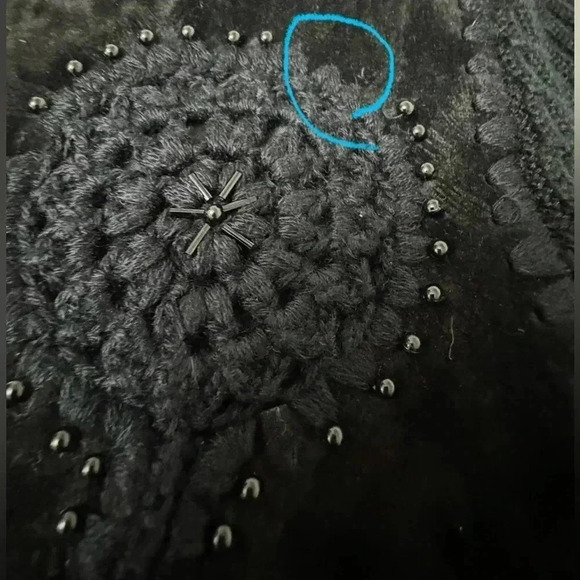 VTG Embroidered Beaded Wool Suede Fitted  Zip Up Jacket Sweater Grannycore Fun - Picture 10 of 16